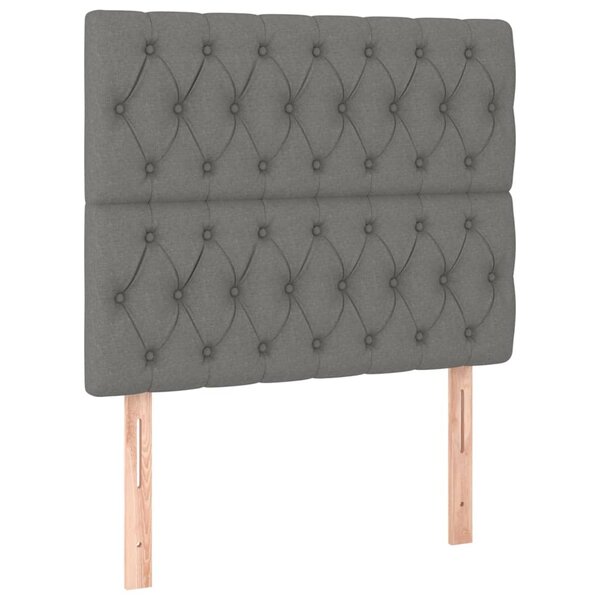 vidaXL Têtes de lit 2 Pièces Gris foncé 100x7x78/88 cm Tissu