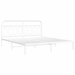 vidaXL Cadre de lit métal avec tête de lit blanc 193x203 cm