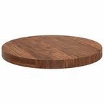 vidaXL Plateau de table Autre Marron foncé Ø 50 x 4 cm Chêne massif