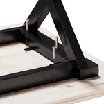 vidaXL Table à manger cadre en X 60x60x75 5cm bois de pin massif fonte