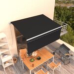 vidaXL Auvent manuel rétractable avec store 3x2 5 m Anthracite