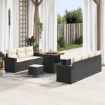 vidaXL Ensemble de canapé de jardin 10 Pièces Noir polyrotin