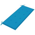 vidaXL Banc de jardin avec coussin bleu 120 cm Bois de teck