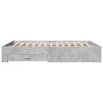 vidaXL Cadre de lit et tiroirs gris béton 140x200 cm bois d'ingénierie