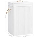 vidaXL Panier à linge avec une seule section bambou blanc