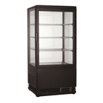 Vitrine réfrigérée 4 faces vitrées noire - 78 l - combisteel - r600a - acier inoxydable78 428x386x960mm