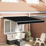 vidaXL Auvent Rétractable Noir 350 x 250 cm tissu