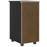 vidaXL Armoire roulante avec tiroirs MOSS noir bois de pin solide