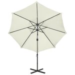 Vidaxl parasol déporté avec mât et lumières led sable 300 cm