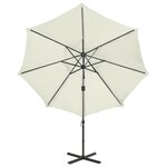 vidaXL Parasol déporté avec mât et lumières LED Sable 300 cm