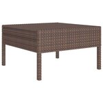 vidaXL Salon de jardin 8 Pièces avec coussins résine tressée marron
