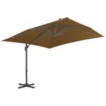 vidaXL Parasol déporté avec mât en aluminium 300x300 cm taupe