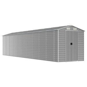 vidaXL Abri de jardin gris clair 191 x 895 x 198 cm en acier galvanisé