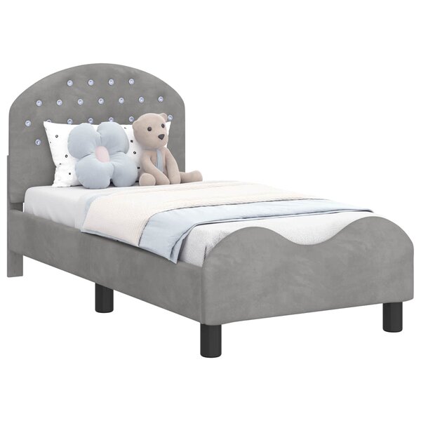 vidaXL Cadre de lit pour tout-petit avec tête de lit Gris clair
