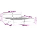 vidaXL Cadre de lit Chêne noir 200 x 200 cm Bois d'ingénierie