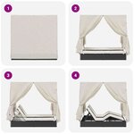 vidaXL Transat double avec toit Noir 205 x 129 x 200 cm Rattan PE