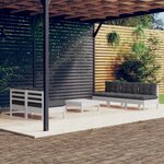 vidaXL Salon de jardin 6 Pièces avec coussins anthracite bois de pin