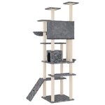 vidaXL Arbre à chat avec griffoirs en sisal Gris foncé 191 cm