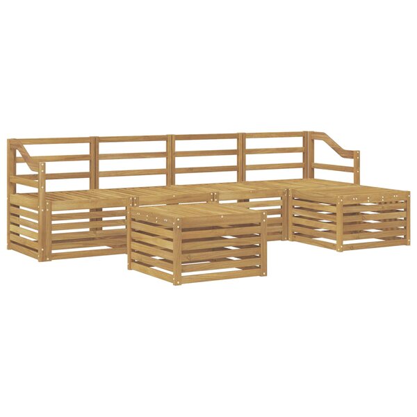 vidaXL Ensemble de canapés d'extérieur 6 pc Blanc Bois d'Acacia Massif