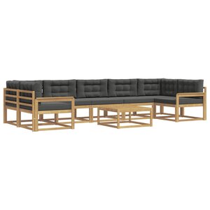 vidaXL Ensemble de canapés d'extérieur 6 pc Blanc et anthracite
