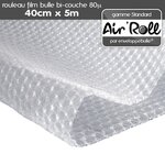 1 rouleau de film bulle d'air largeur 40 cm x longueur 5 mètres - gamme air'roll standard