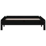 vidaXL Lit empilable sans matelas noir 75x190 cm bois de pin massif
