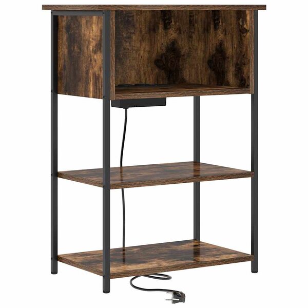 vidaXL Cabinet de chevet Chêne fumé 55 x 31 x 76 cm Bois d'ingénierie