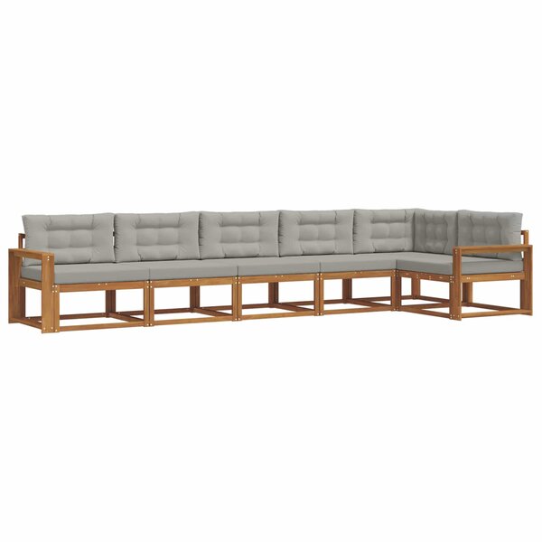 vidaXL Ensemble de canapés d'extérieur 6 Pièces Naturel et gris clair