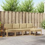 vidaXL Ensemble de canapés d'extérieur 5 Pièces Blanc et Beige