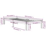 vidaXL Cadre de lit Blanc Bois massif 75x190 cm Petit simple
