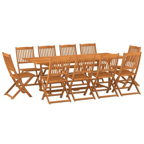 vidaXL Ensemble à manger de jardin 11 Pièces 220x90x75 cm bois d'acacia