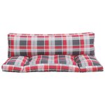 vidaXL Coussins de palette 2 Pièces carreaux rouges tissu