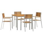 vidaXL Ensemble de repas extérieur 5 pc 90 x 90 x 75 cm