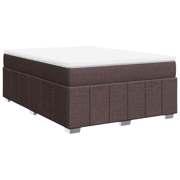 vidaXL Sommier à lattes de lit avec matelas Marron foncé 140x190 cm