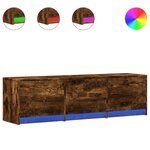 vidaXL Meuble TV Chêne fumé 140 x 34 x 40 cm Bois d'ingénierie