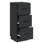 vidaXL Armoire à tiroirs Noir 33 x 34 5 x 87 cm Bois d'ingénierie