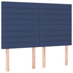 vidaXL Sommier à lattes de lit et matelas et LED Bleu 140x190 cm Tissu