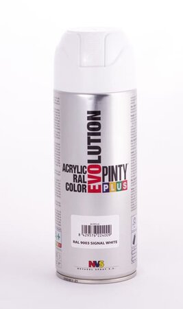 Peinture spray Acrylic Brillant 400ml Blanc de sécurité RAL 9003 - Pinty Plus