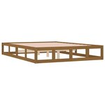 vidaXL Cadre de lit Marron miel 150x200 cm Très grand Bois massif