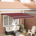 vidaXL Auvent Rétractable Rouge bordeaux 300x250 cm Polyester