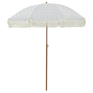 vidaXL Parasol Gris et blanc Ø 160 x 195 cm Acier