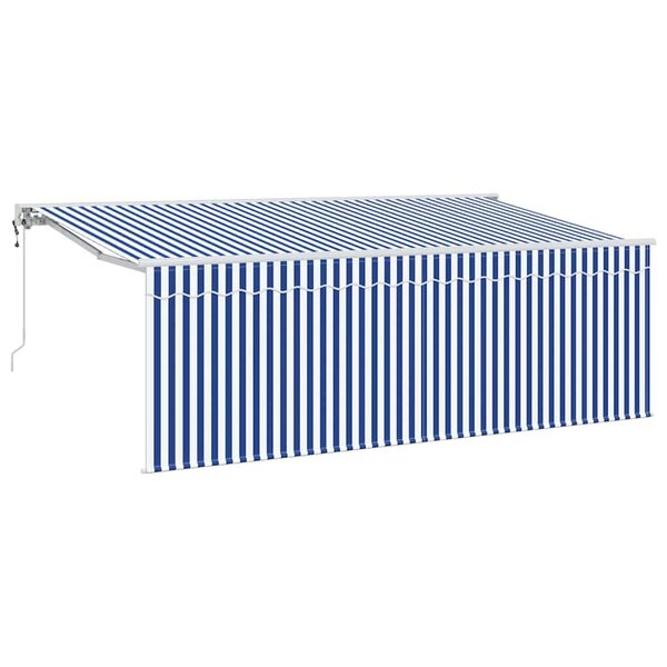 vidaXL Auvent rétractable Bleu 350 x 200 cm tissu