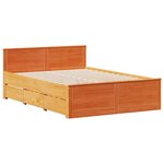 vidaXL Lit bibliothèque sans matelas cire marron 140x190 cm pin massif