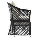vidaXL Salon de jardin 2 Pièces avec coussins Noir Résine tressée