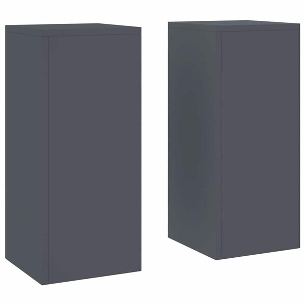 vidaXL Supports pour plantes 2 Pièces Anthracite 24 x 24 x 55 cm Acier
