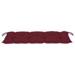 vidaXL Banc de jardin avec coussin bordeaux 120 cm Bois de teck massif