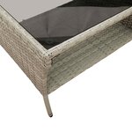 vidaXL Canapé de jardin 2places coussins et table gris clair polyrotin