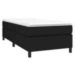 vidaXL Sommier à lattes de lit avec matelas Noir 100x200 cm Tissu