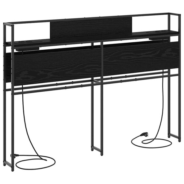 vidaXL Tête de lit de rangement Chêne noir 150 cm Bois d'ingénierie