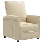 vidaXL Fauteuil inclinable Crème Tissu